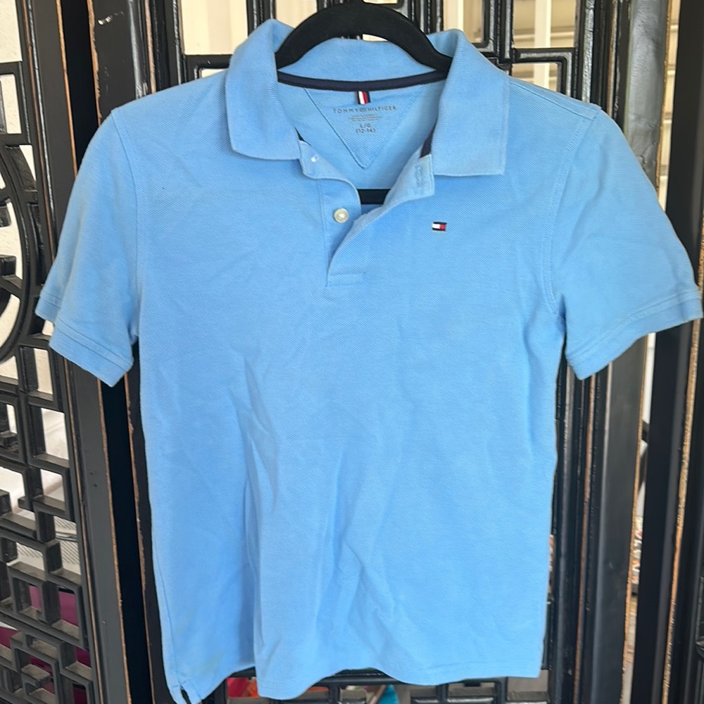 Tommy Hilfiger polo shirt top kid’s light blue size L